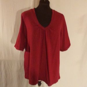 Lane Bryant shirred v-neck t shirt size 22/24